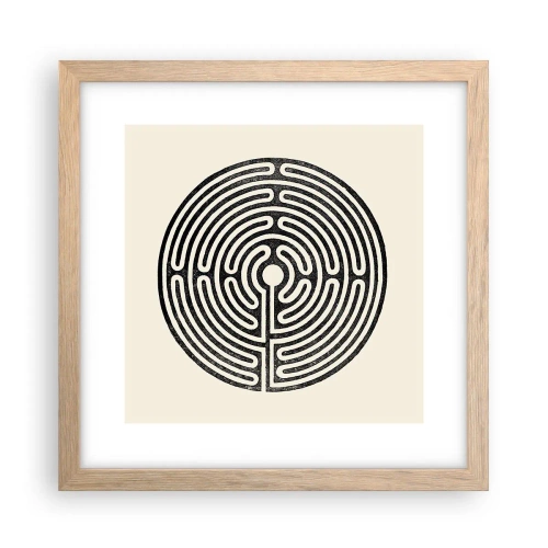 Plakat i ramme af lyst egetræ - Mystisk orden - 30x30 cm