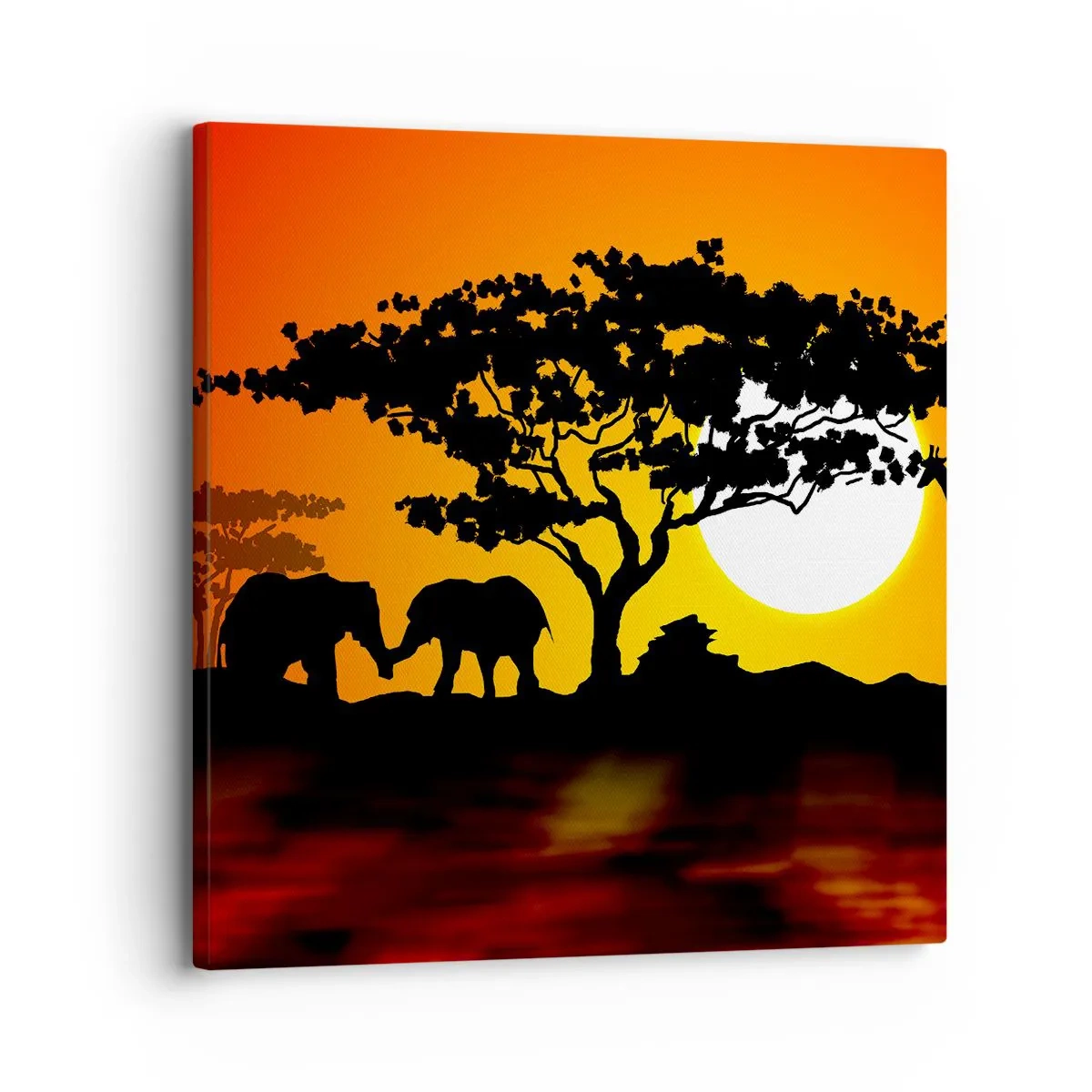 Lærredstryk - Billede på lærred - Møde på savannen - 30x30 cm