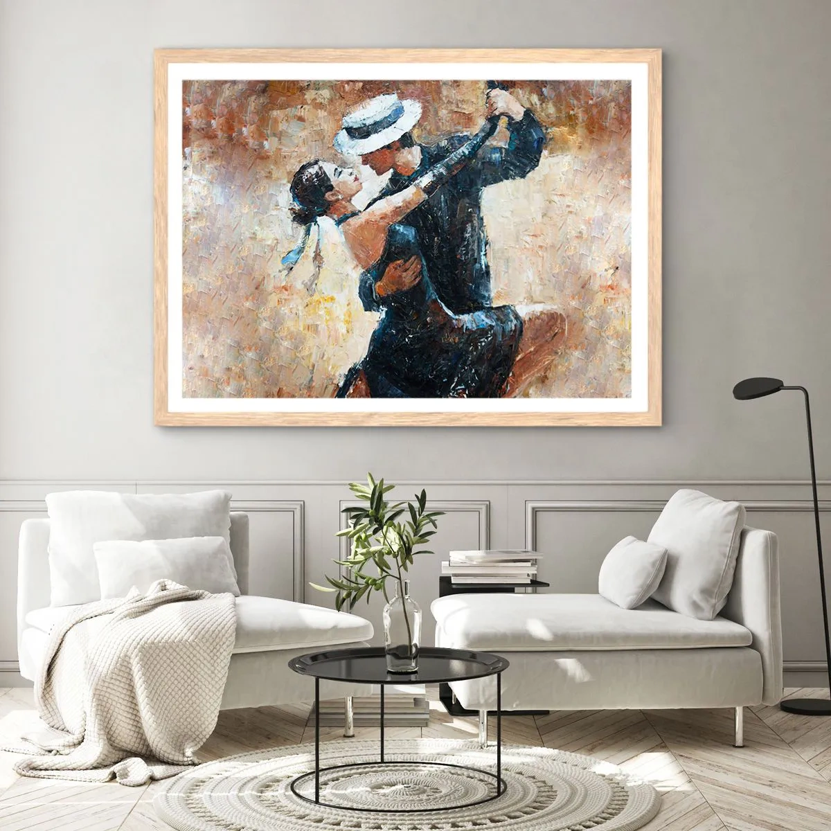 Plakat i ramme af lyst egetræ - A la Rudolf Valentino - 50x40 cm