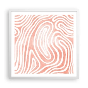 Plakat i hvid ramme - I en labyrint af koraller - 60x60 cm