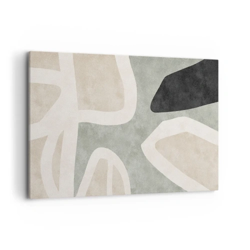 Lærredstryk - Billede på lærred - Komposition med et sort tema - 100x70 cm