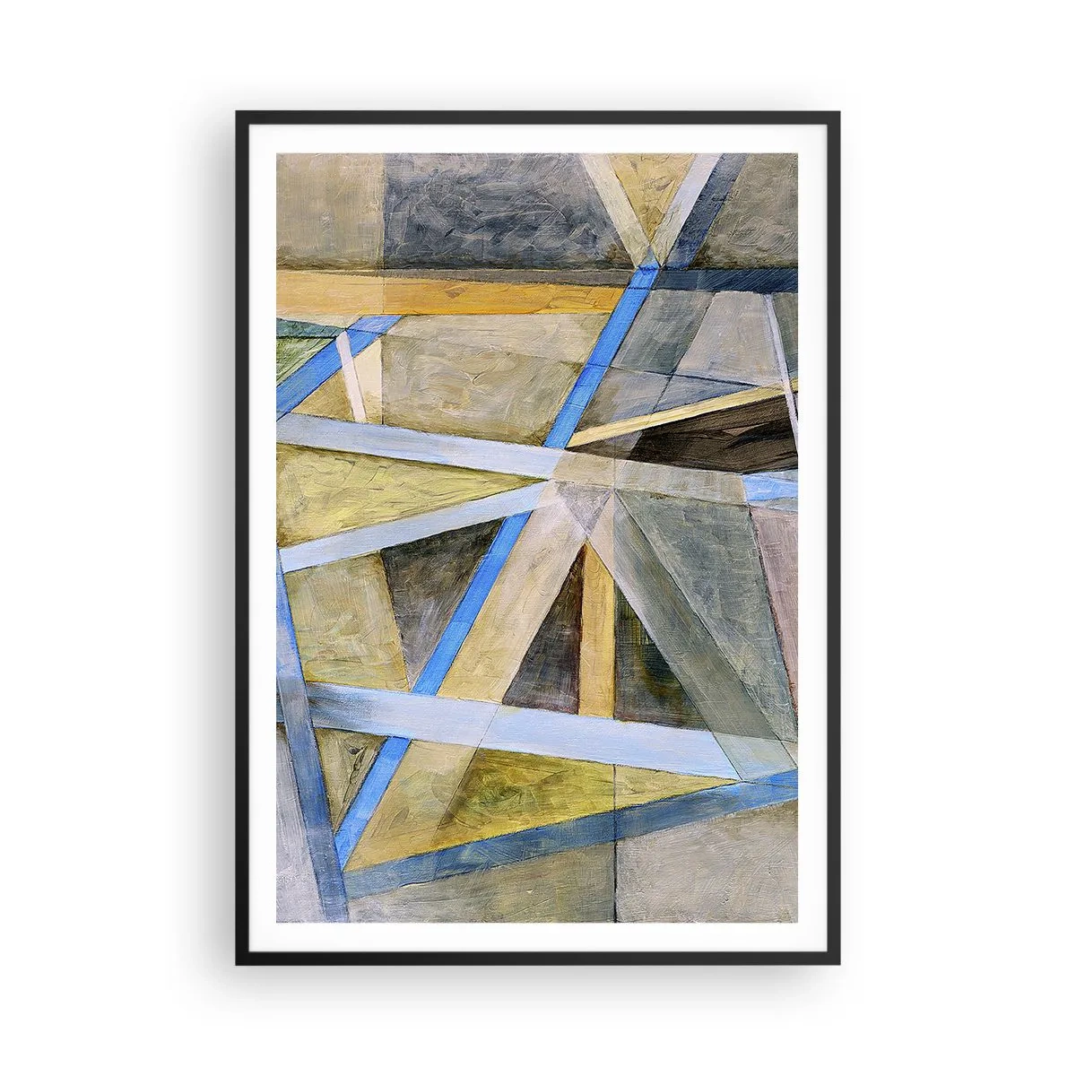 Plakat i sort ramme - Lige eller skråt? - 70x100 cm
