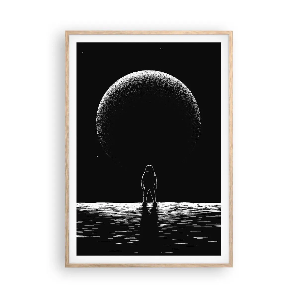 Plakat i ramme af lyst egetræ - Ansigt til ansigt - 70x100 cm