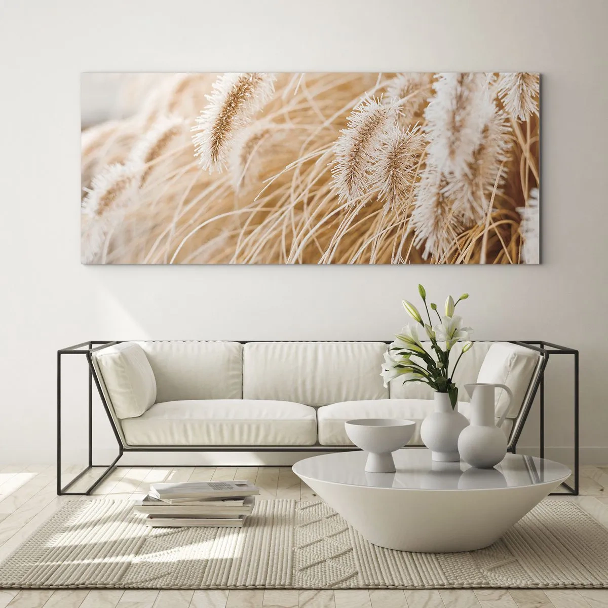 Billede på glas - Gyldent susen af græsser - 120x50 cm