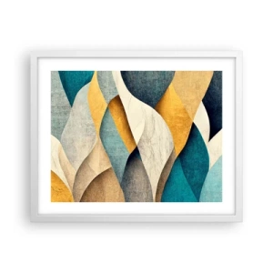 Plakat i hvid ramme - Rytme og bølger - 50x40 cm