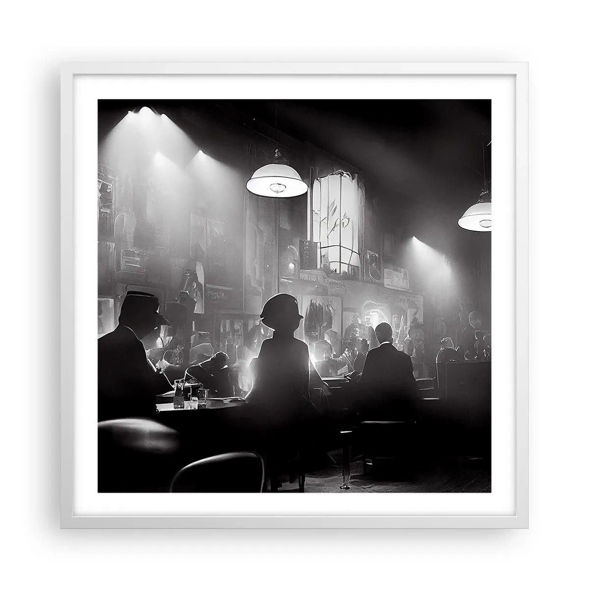 Plakat i hvid ramme - I en jazzet stemning - 60x60 cm