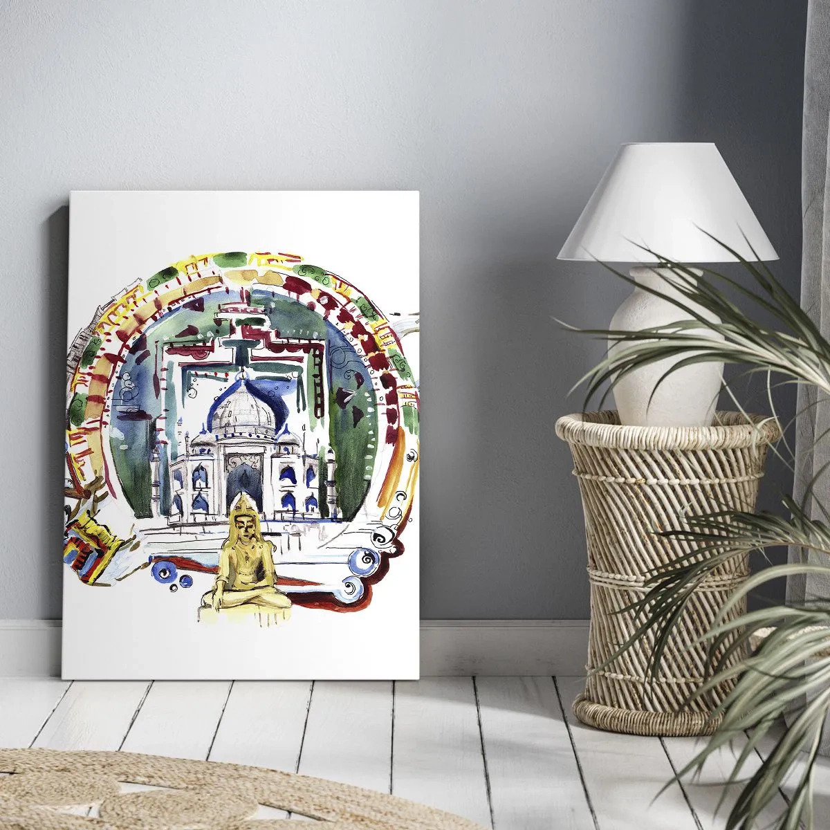 Lærredstryk - Billede på lærred - Hinduisk balance i verden - 50x70 cm