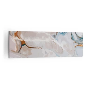 Lærredstryk - Billede på lærred - Blå slynger sig under det hvide - 160x50 cm