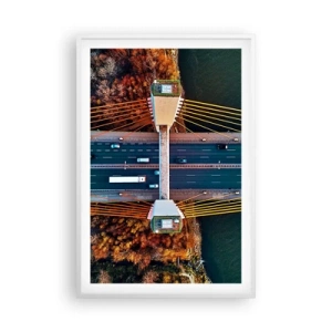 Plakat i hvid ramme - Bag vandet, bag skovene - 61x91 cm