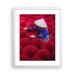 Plakat i hvid ramme - I en rismark - 40x50 cm