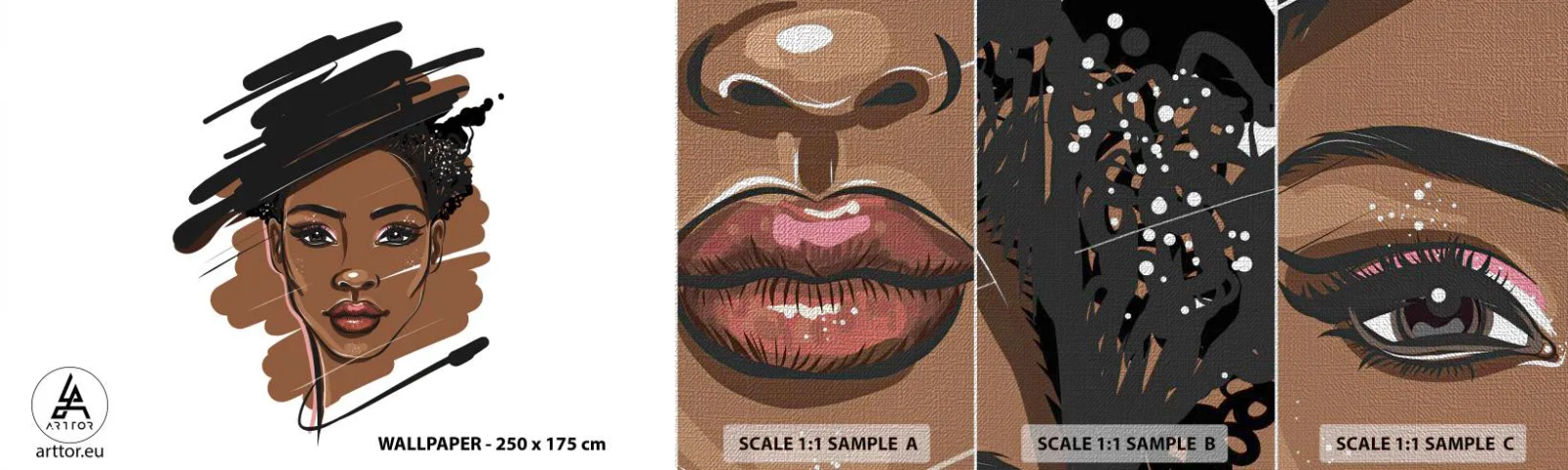 Prøve Fototapet Premium Canvas - Sød som chokolade - Kvinde, Mode, Portræt af en kvinde - 100x30 cm