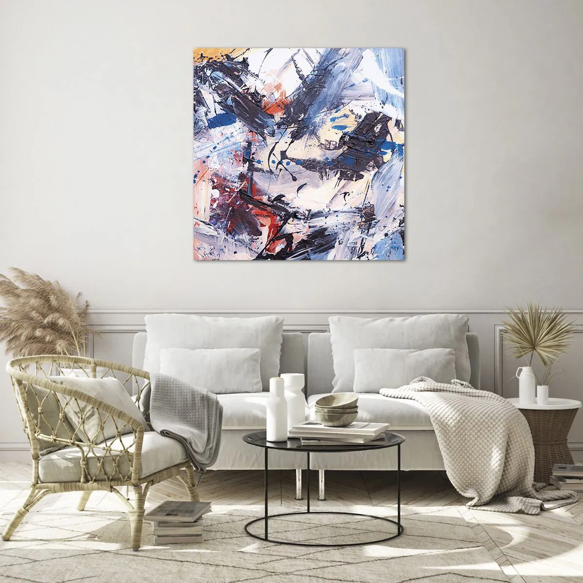 Billede på glas - Abstraktionens vanvittige dans - 60x60 cm