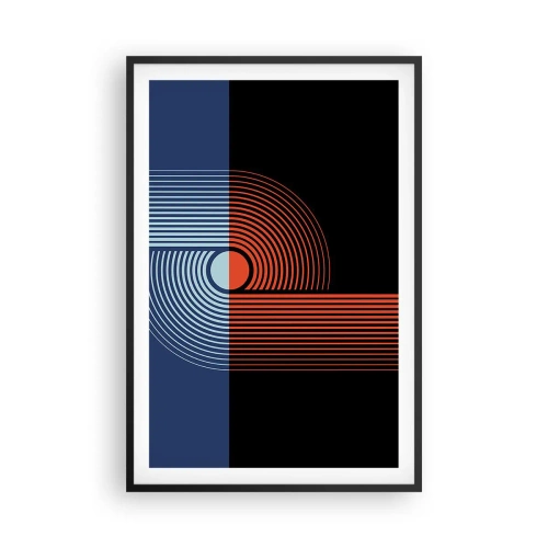 Plakat i sort ramme - I en geometrisk omfavnelse - 61x91 cm