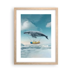 Plakat i ramme af lyst egetræ - Hvorfor ikke? - 30x40 cm