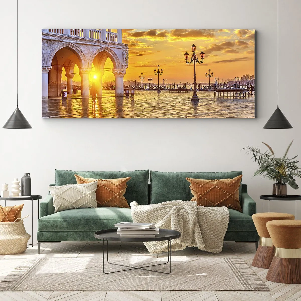 Lærredstryk - Billede på lærred - Hvor er alle henne? - 100x40 cm