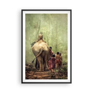 Plakat i sort ramme - Den nye Junglebog - 61x91 cm