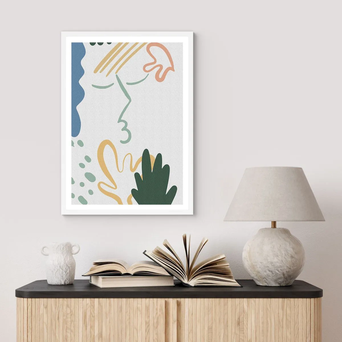 Plakat i hvid ramme - Et kys af blomster - 50x70 cm