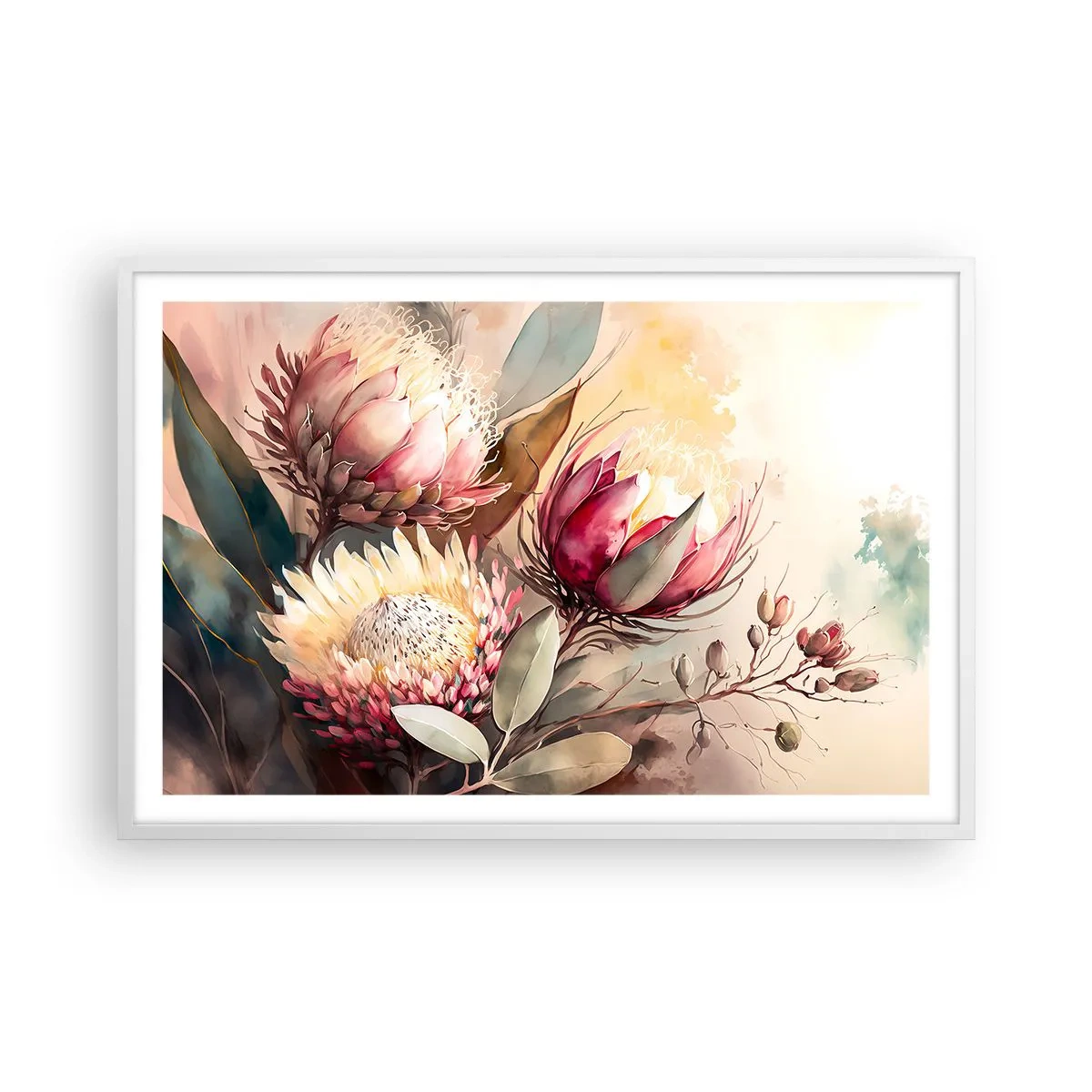 Plakat i hvid ramme - I profil og en face - 91x61 cm