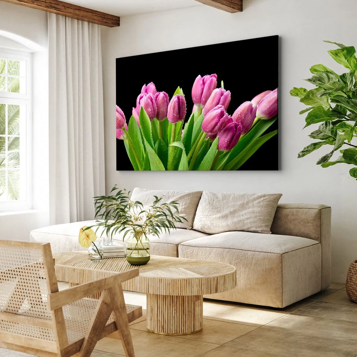 Lærredstryk - Billede på lærred - Forårets lilla glæde - 100x70 cm
