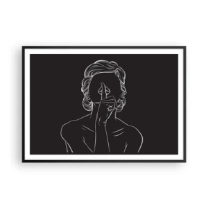 Plakat i sort ramme - Skønhed blomstrer i stilhed - 100x70 cm