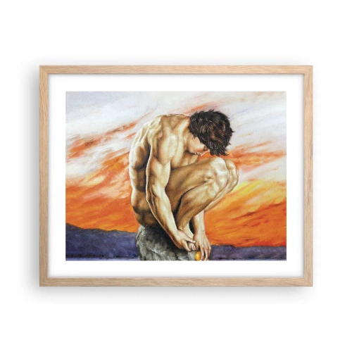 Plakat i ramme af lyst egetræ - Sænket i sig selv - 50x40 cm