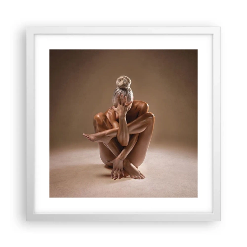 Plakat i hvid ramme - Enhed mellem krop og ånd - 40x40 cm