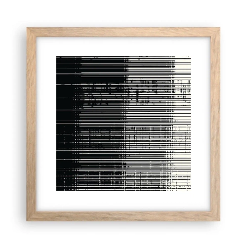 Plakat i ramme af lyst egetræ - Bølger og vibrationer - 30x30 cm