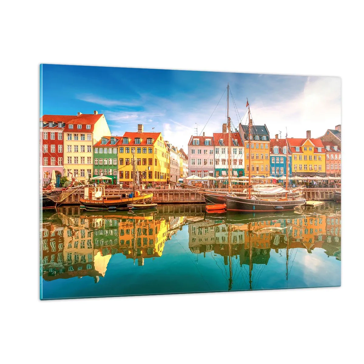 Billede på glas - Over vand så glat som et spejl - 120x80 cm