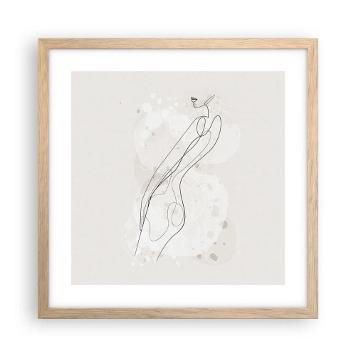 Plakat i ramme af lyst egetræ - At forvilde sig med blikket - 40x40 cm