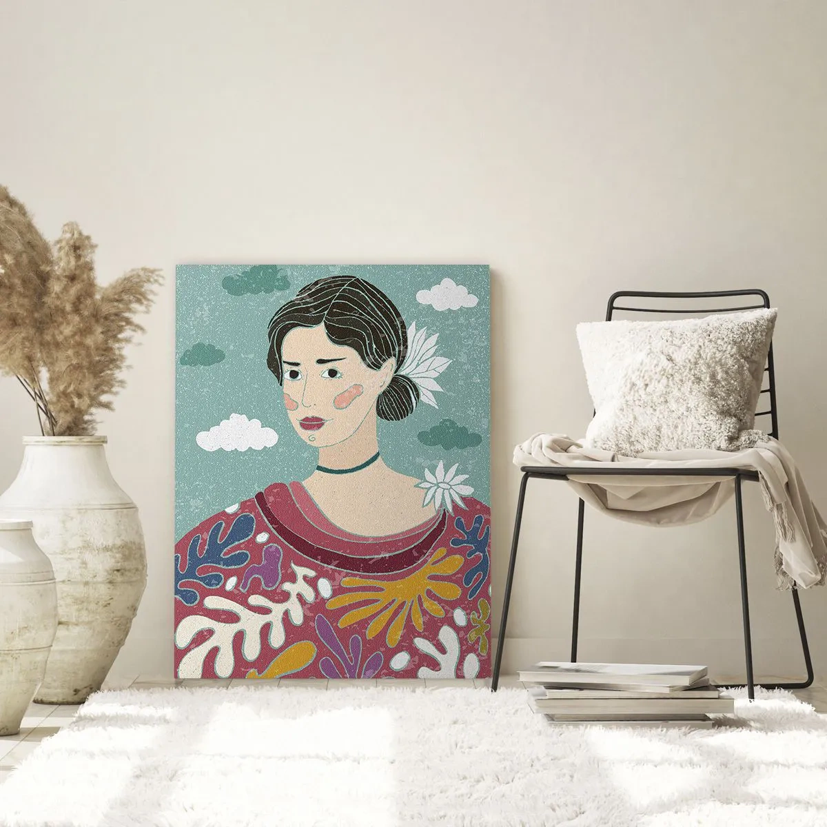 Billede på glas - Med melankoli i dit blik - 70x100 cm