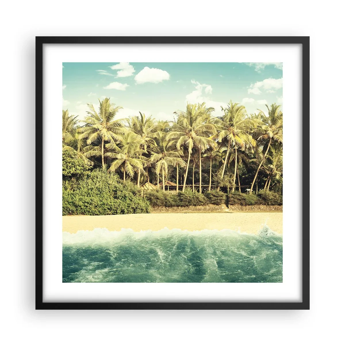 Plakat i sort ramme - Hvad med her? - 50x50 cm