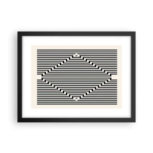 Plakat i sort ramme - Geometrisk illusion - 40x30 cm