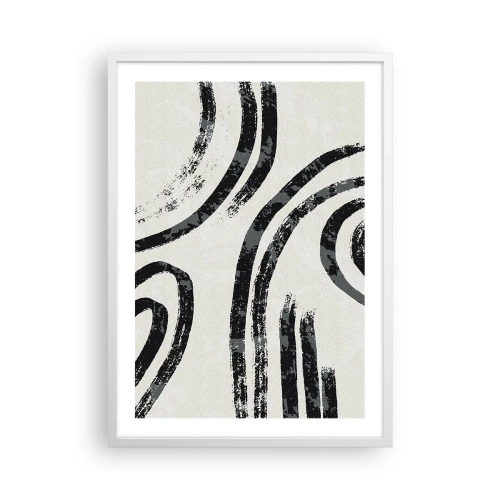 Plakat i hvid ramme - Halvt stoppet - 50x70 cm