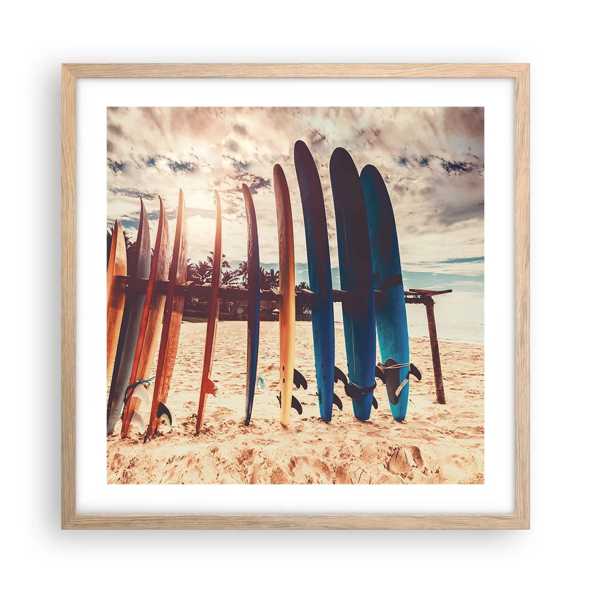 Plakat i ramme af lyst egetræ - Godnat, indtil i morgen - 50x50 cm