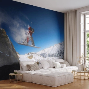 Fototapet Selvklæbende Deluxe Sticker - Og du er blevet en del af rummet - Landskab, Snowboarding, Sport - 100x70 cm