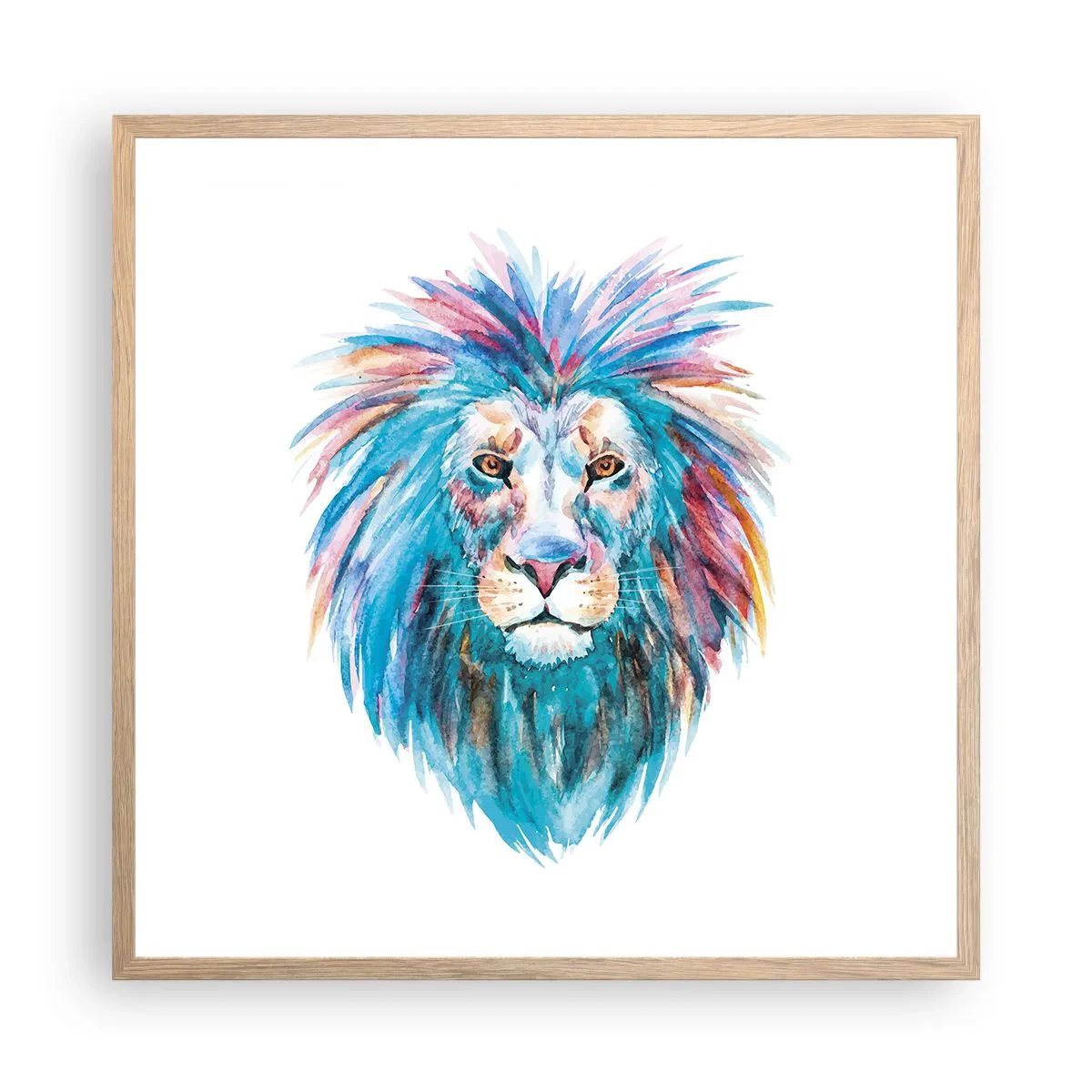 Plakat i ramme af lyst egetræ - En elektrificerende aura - 60x60 cm