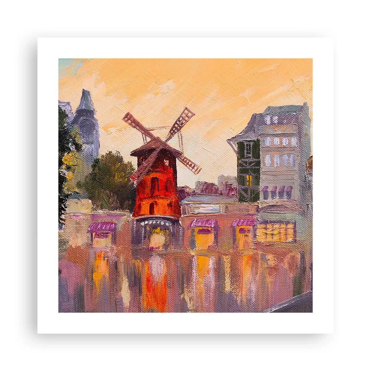Plakat - Parisiske ikoner - Moulin Rouge - 50x50 cm