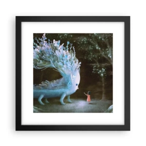 Plakat i sort ramme - Et fantastisk møde - 30x30 cm