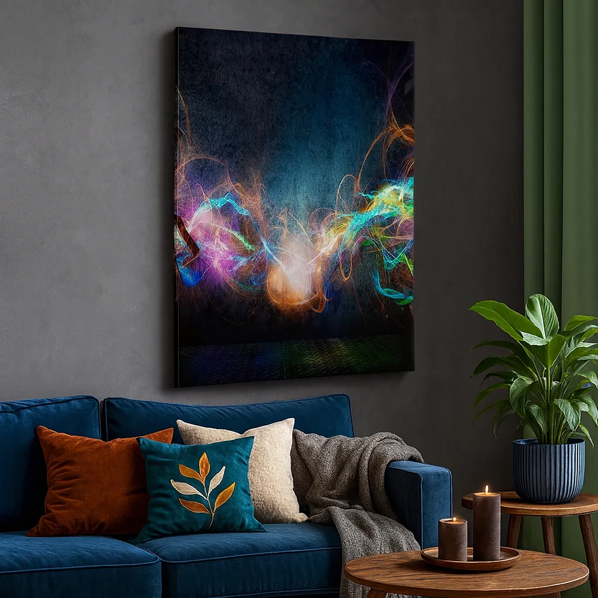 Lærredstryk - Billede på lærred - Glædeligt imod mørket - 50x70 cm