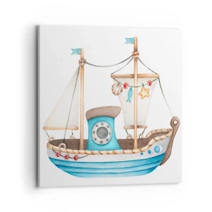 Lærredstryk - Billede på lærred - Ohøj, eventyr! - 70x70 cm