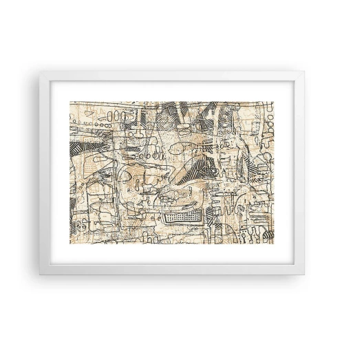 Plakat i hvid ramme - Venter på at blive afkodet - 40x30 cm