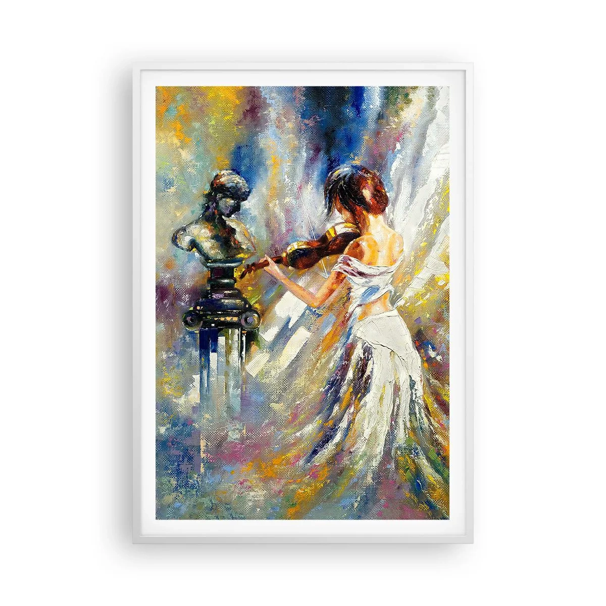 Plakat i hvid ramme - Genopliv med følelse - 70x100 cm