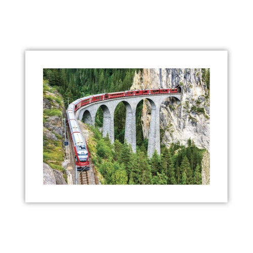 Plakat - Udsigt over bjergene til gengæld - 40x30 cm