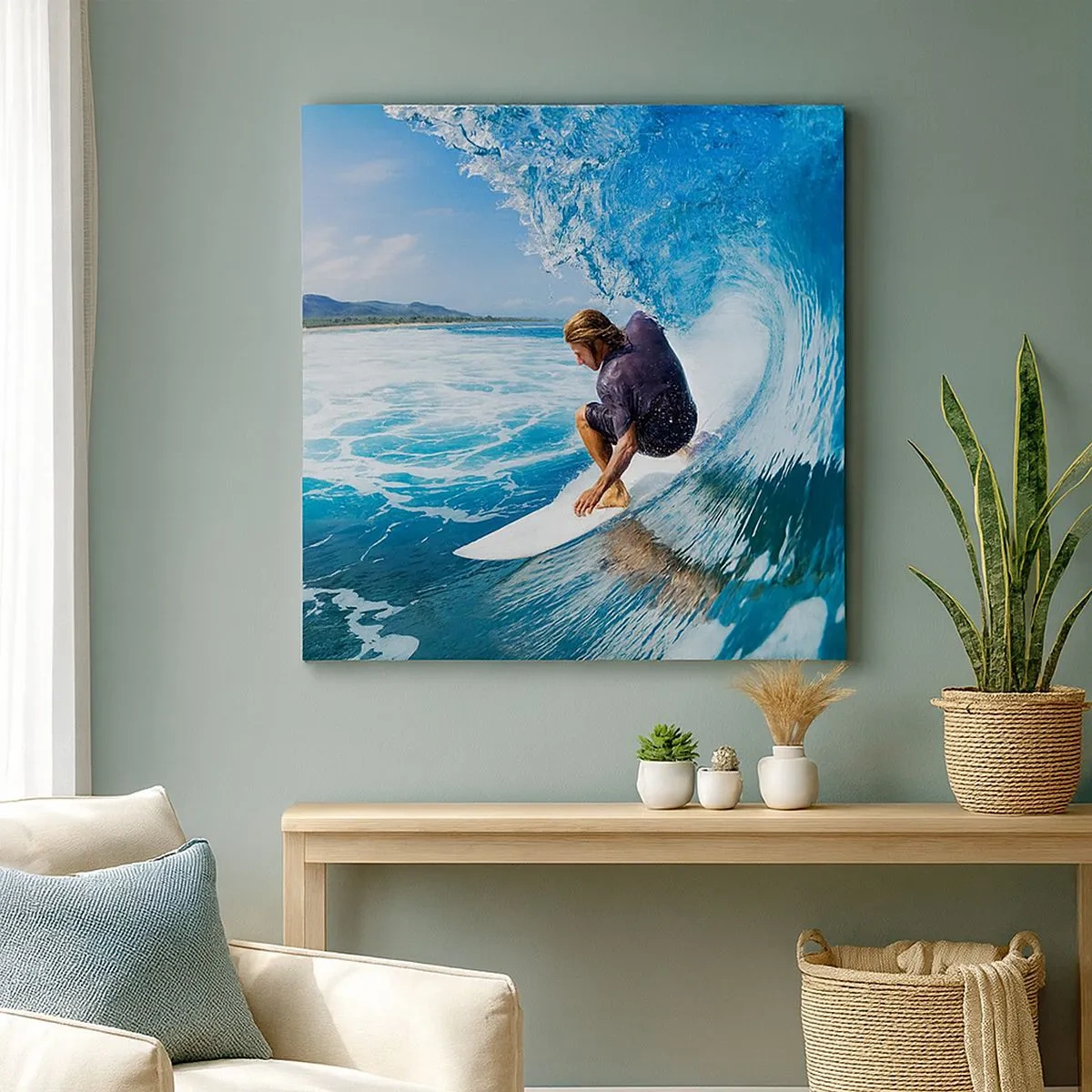 Lærredstryk - Billede på lærred - Danser med bølgerne - 30x30 cm