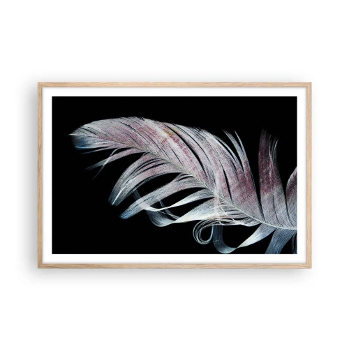 Plakat i ramme af lyst egetræ - Tænk om berøring - 91x61 cm