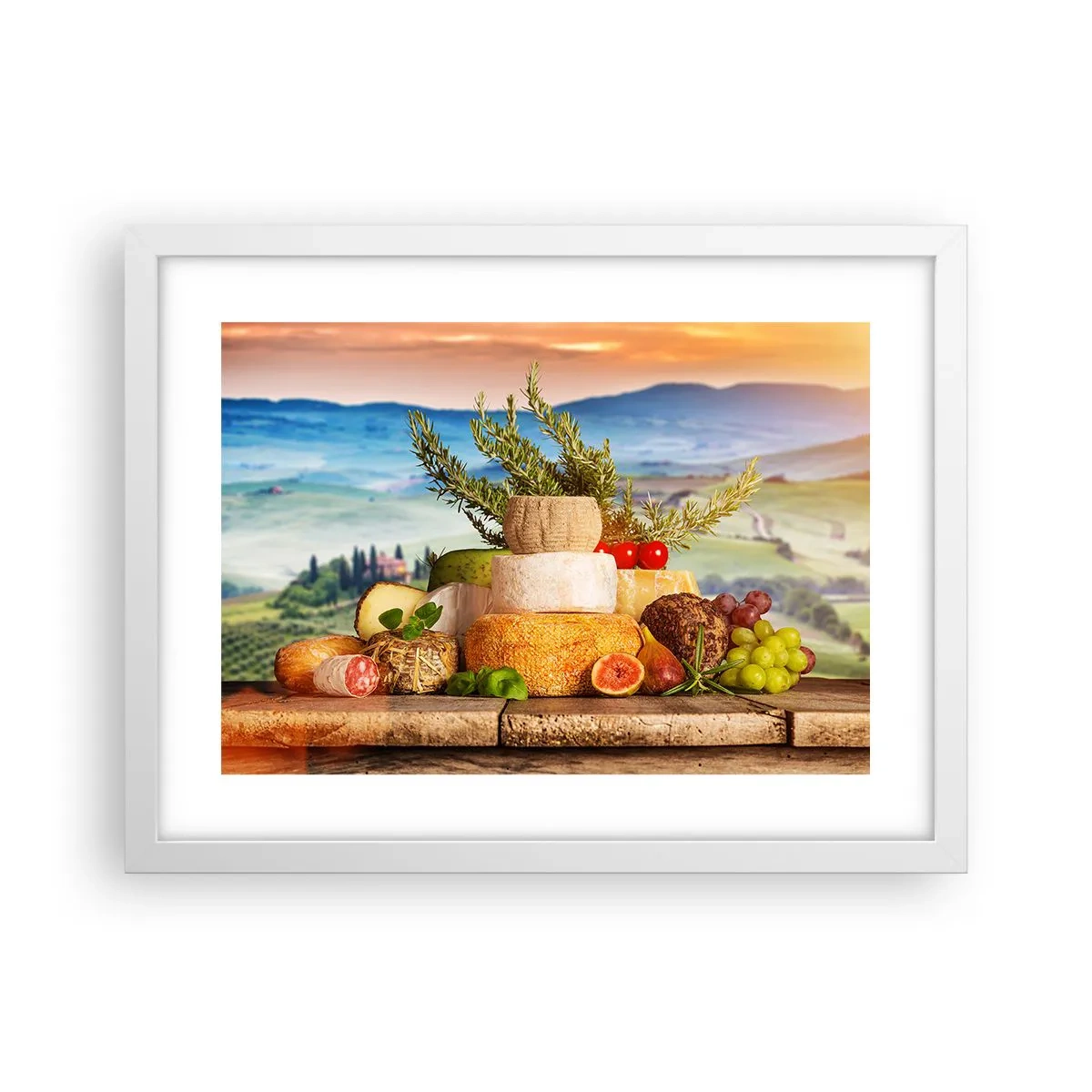 Plakat i hvid ramme - Italiensk livsglæde - 40x30 cm