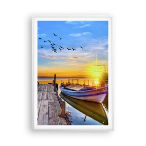 Plakat i hvid ramme - Farvel, indtil i morgen - 70x100 cm