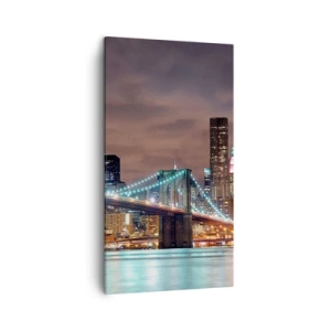 Lærredstryk - Billede på lærred - Lys i den store by - 45x80 cm