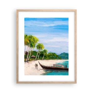 Plakat i ramme af lyst egetræ - En eksotisk drøm - 40x50 cm