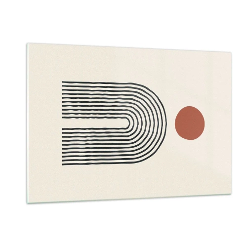 Billede på glas - Magnetisme af former og farver - 120x80 cm